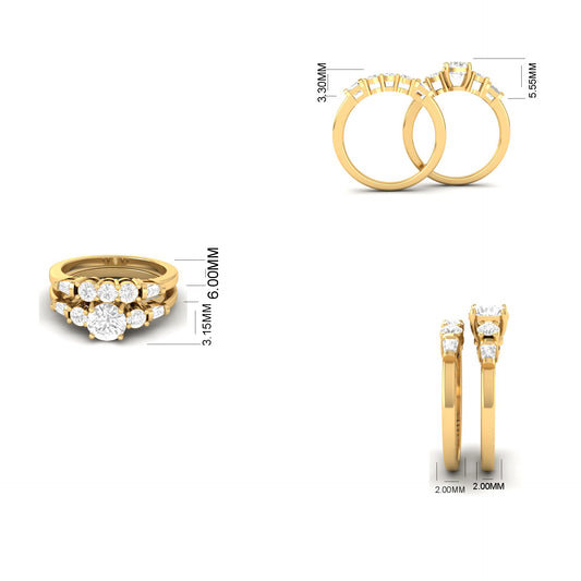 Round Cut Bridal Ring Set