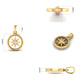 0.013CT Moissanite Starbrust Circle Pendant In 18kt Gold Over Sterling Silver