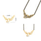 Floral Leaf Design Mangalsutra, 14k Gold Plated Black Bead Chain, Diamond Accent Traditional Necklace, Indian Wedding Jewelry