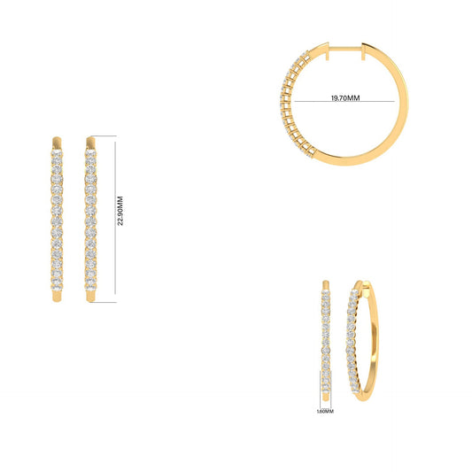 0.38 ct. t.w. Diamond Hoop Earrings in 18kt Gold Over Sterling Silver