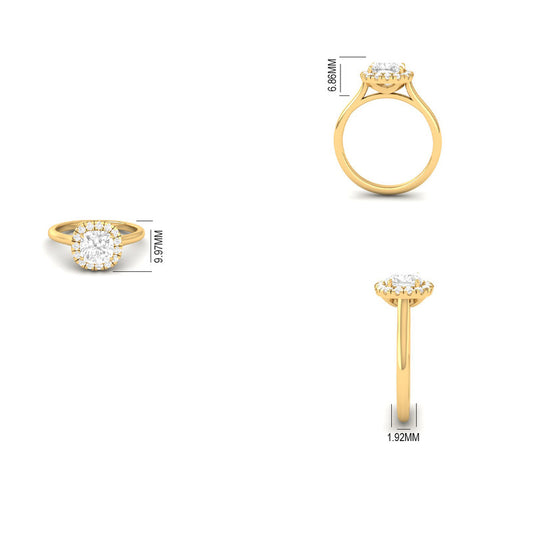 Dazzling Cushion Cut Moissanite Halo Engagement Gift