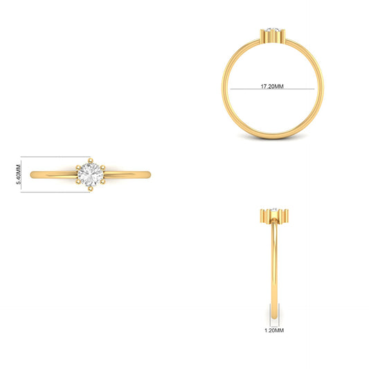 Minimal Moissanite Solitaire Ring for Women