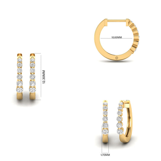 True Elegant Moissanite Diamond Hoop Earrings In 18kt Gold Over Sterling Silver