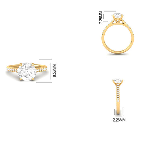 4-Prong Round Moissanite Engagement Ring