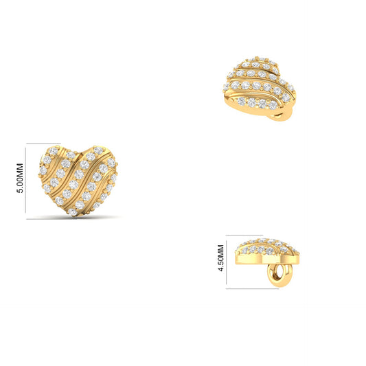 True Elegant Heart Moissanite Pendant In 18kt Gold Over Sterling Silver