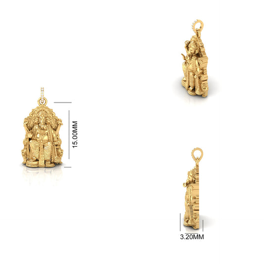 Royal Lord Ganesha Idol Pendant Necklace – Intricate Gold Temple Design