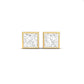 2.0Ct Moissanite Princess Cut Bezel Stud Earrings In 18kt Gold Over Sterling Silver