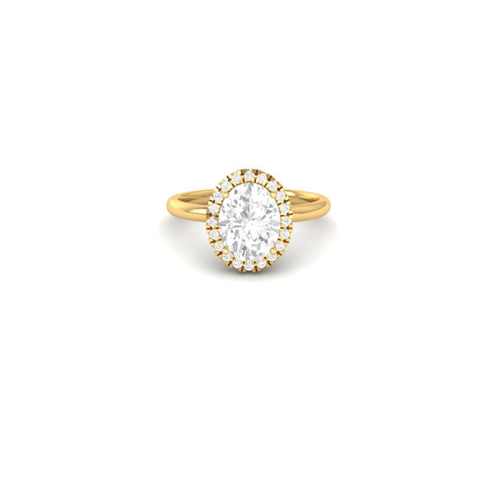 Oval Moissanite Halo Engagement Ring