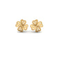 Clover Ruby Stud Earrings for Women, 18K Yellow Gold Over Sterling Silver, Heart-Shaped Lucky Charm Gift
