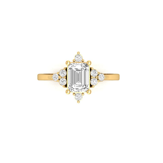 3 Stone Moissanite Rings for Women, 1.50ct Moissanite D Color VVS1 Clarity Lab Created Diamond Rings