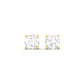 1.0CT Moissanite Solitaire Stud Earrings – 18K Yellow Gold Over Sterling Silver