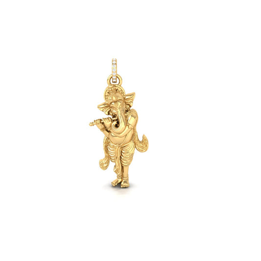 Elegant Lord Ganesha Flute Pendant Necklace