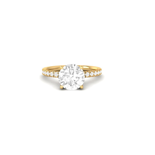 Classic 4-Prong Moissanite Ring 14K Gold Plated