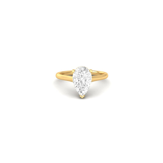 Pear Cut Moissanite Solitaire Engagement Ring
