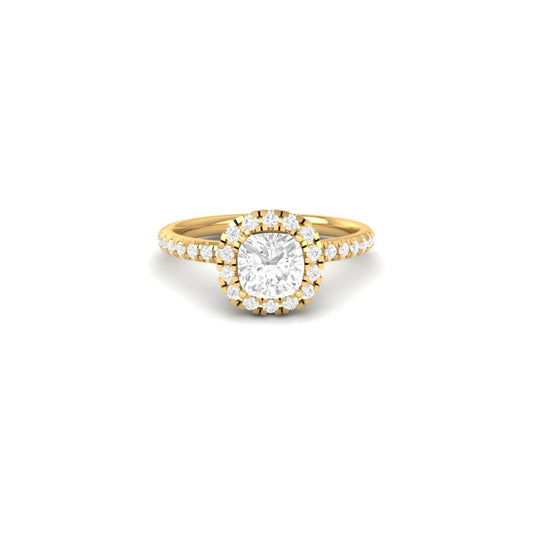 Cushion Cut Moissanite Engagement Ring