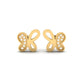 Butterfly Stud Earrings with Diamond Accents – 18K Yellow Gold Over Sterling Silver