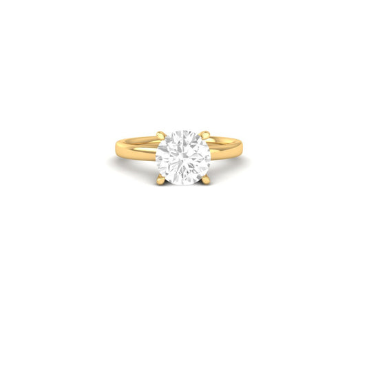 Round Cut Moissanite Solitaire Engagement Ring in 14K Gold Plated