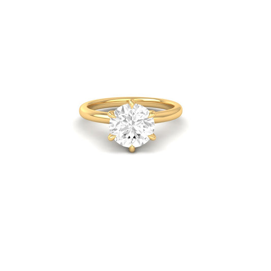 Round Cut Moissanite Solitaire Engagement Ring for Her