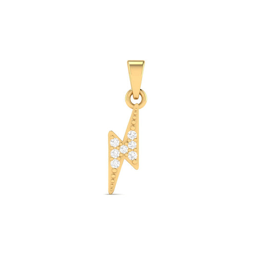 Lightning Bolt Diamond Pendant Necklace for Women in 18K Yellow Gold Over Sterling Silver