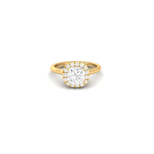 Dazzling Cushion Cut Moissanite Halo Engagement Gift