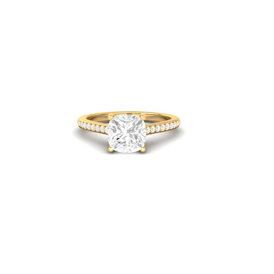 Classic Cushion Cut Moissanite Wedding Ring