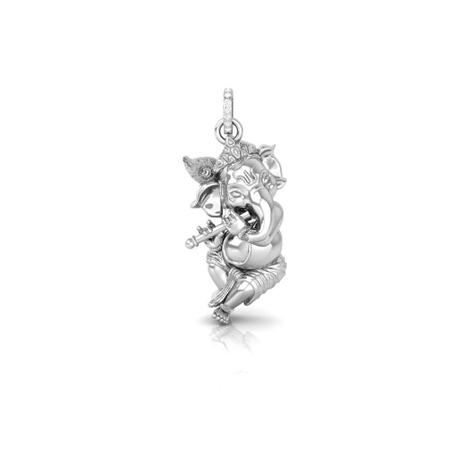 Lord Ganesha Playing Flute Gold Pendant