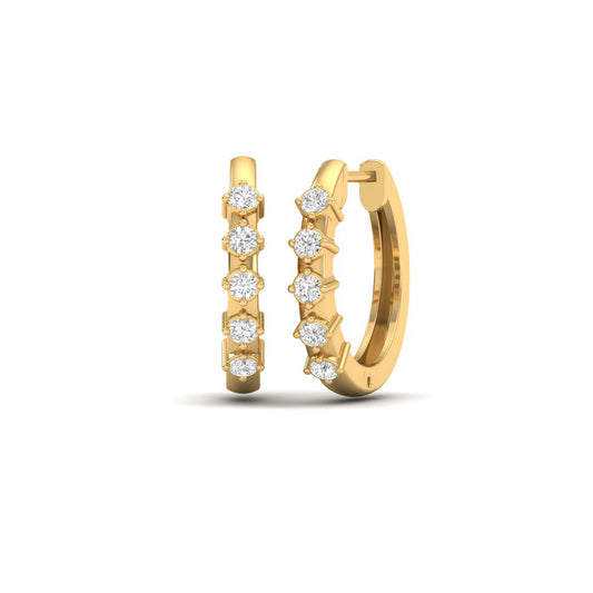 0.20CT Moissanite Diany Hoop Earrings 18kt Gold Plated On Sterling Silver