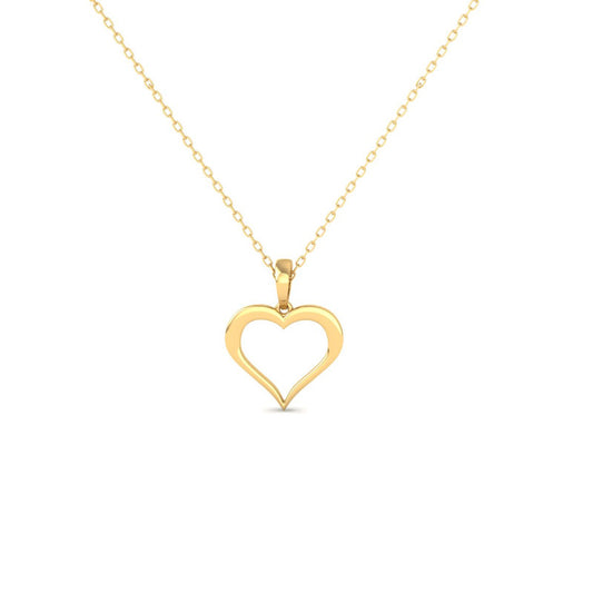 Open Heart Dainty Necklace in 14K Gold Plated