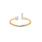 Moissanite letter L Rings for women D Color VVS1 Clarity Diamond  Ring 18kT Gold Plated 925 Sterling Silver valentine's day jewelry gifts