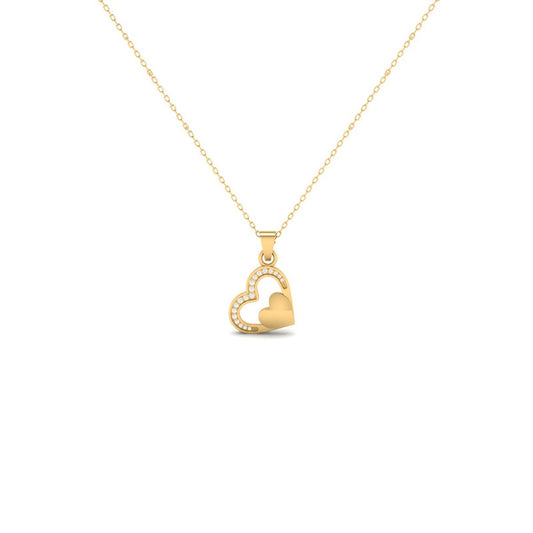 Two-Heart Moissanite Pendant Necklace