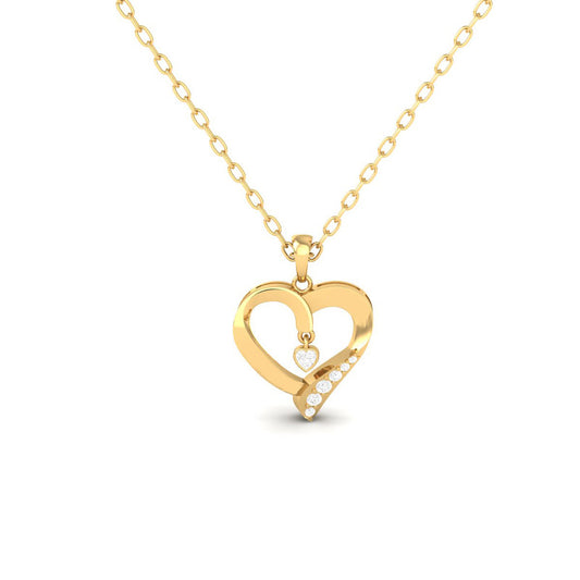 Moissanite Heart Pendant Necklace