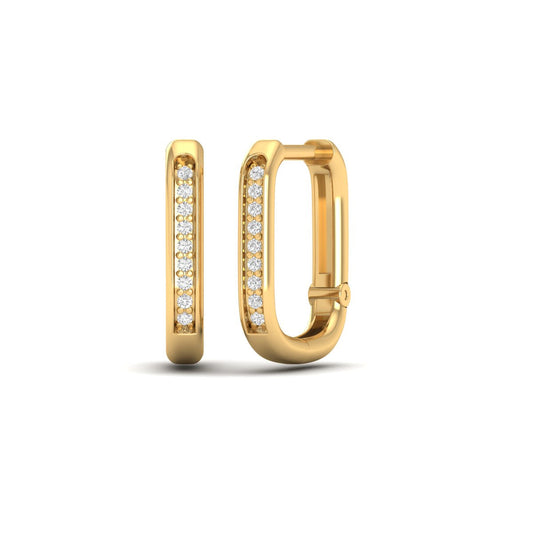 True Elegant Moissanite Diamond Dainty Hoop Earrings In 18kt Gold Over Sterling Silver