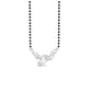 Floral Leaf Design Mangalsutra, 14k Gold Plated Black Bead Chain, Diamond Accent Traditional Necklace, Indian Wedding Jewelry