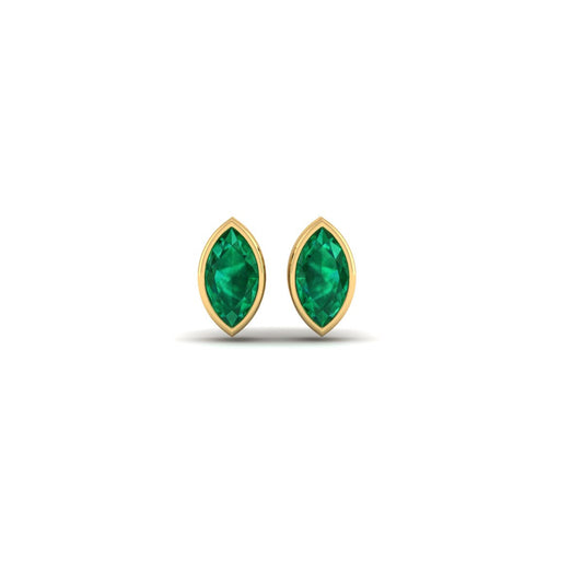 True Elegant Bezel Marquise Stud Earrings Sterling Silver