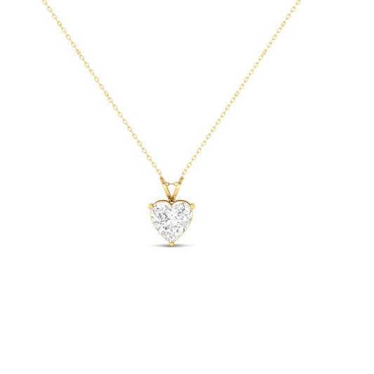 Heart Cut Solitaire Moissanite Necklace