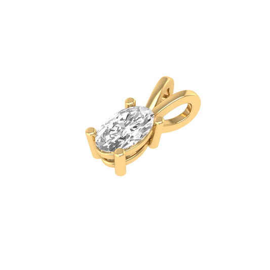 0.50Ct Round Cut Diamond Pendant for Women in 18K Yellow Gold Over Sterling Silver