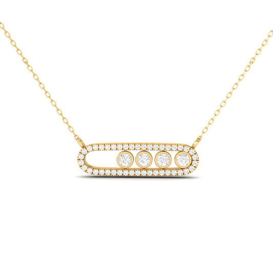 Moving Moissanite Bar Necklace