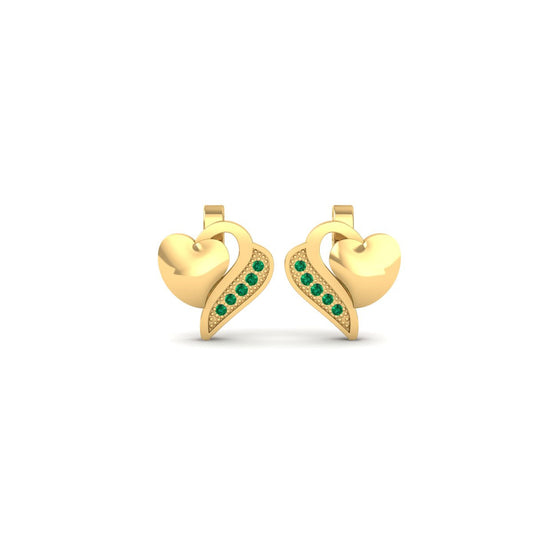 True Elegant Stunning Emerald Stud Earrings 18kt Gold Over Sterling Silver