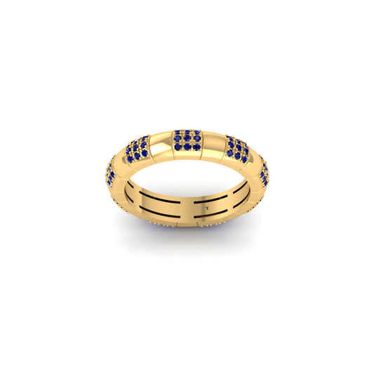 Blue Sapphire Eternity Wedding Engagement Band Ring