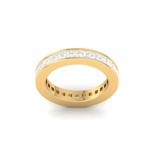 2CT Princess Cut Diamond Eternity Wedding Band Ring in 18K Yellow Gold Over Sterling Silver – Size 7