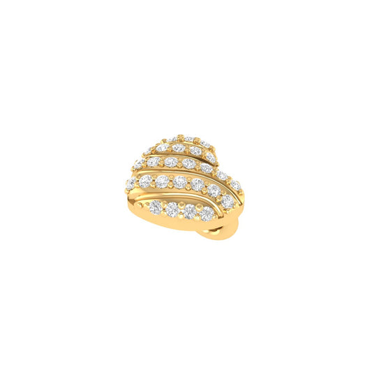 Heart Shape Diamond Pendant for Women in 18K Yellow Gold Over Sterling Silver