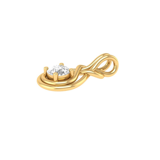 Round Cut Diamond Solitaire Pendant for Women in 18K Yellow Gold Over Sterling Silver