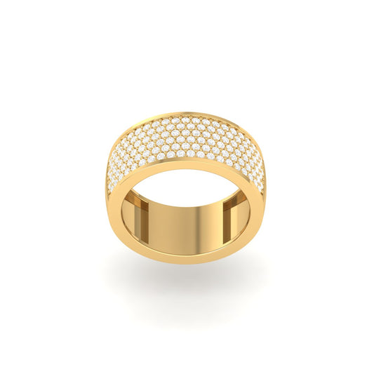 2CT Round Cut Cluster Wedding Band Ring in 18K Yellow Gold Plated Sterling Silver
