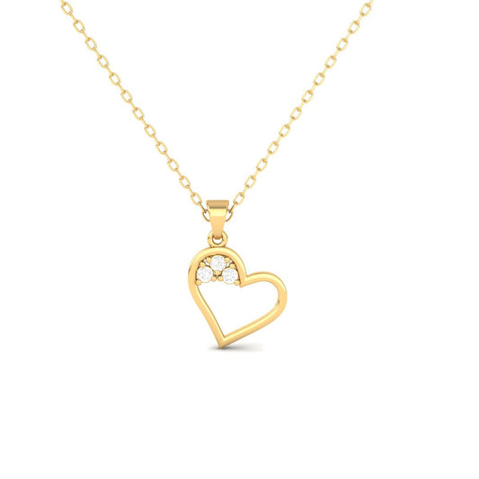 Open Heart Moissanite Dainty Pendant Necklace