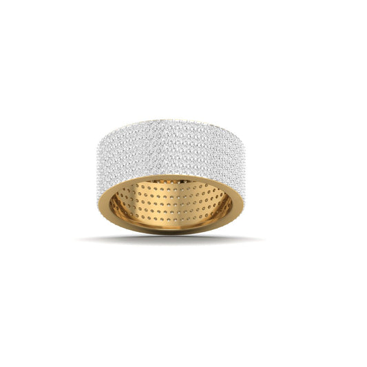 True Elegant Moissanite Diamond Wide Band Ring In 18kt Gold Over Sterling Silver Stacking Band Ring For Men (G-H Color