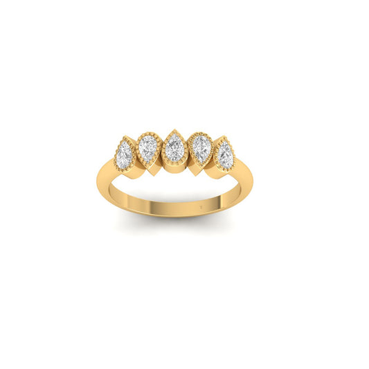 2.00Ct Pear Cut Lab-Created Diamond Bezel Set Wedding Ring in 925 Sterling Silver
