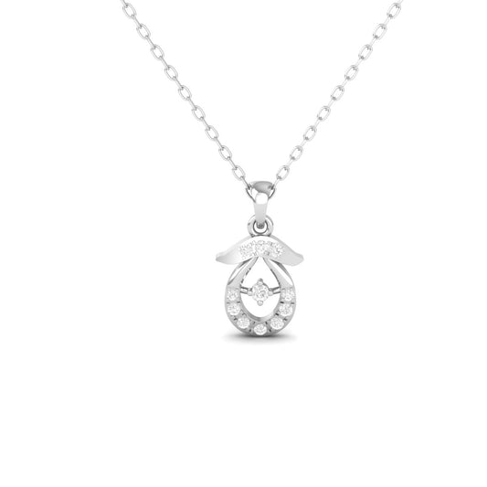 0.013CT Round Diamond Pendant Necklace | Infinity Teardrop Design | 18K White Gold Over Sterling Silver