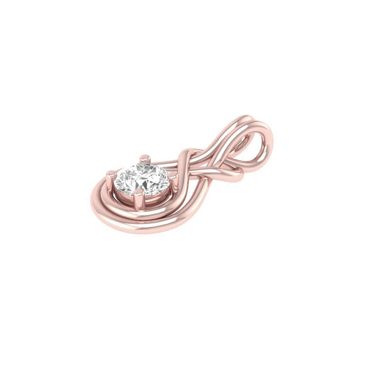 Round Cut Diamond Solitaire Pendant for Women in 18K Yellow Gold Over Sterling Silver
