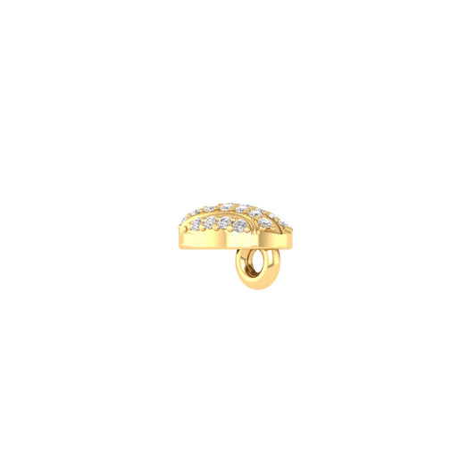 Heart Shape Diamond Pendant for Women in 18K Yellow Gold Over Sterling Silver
