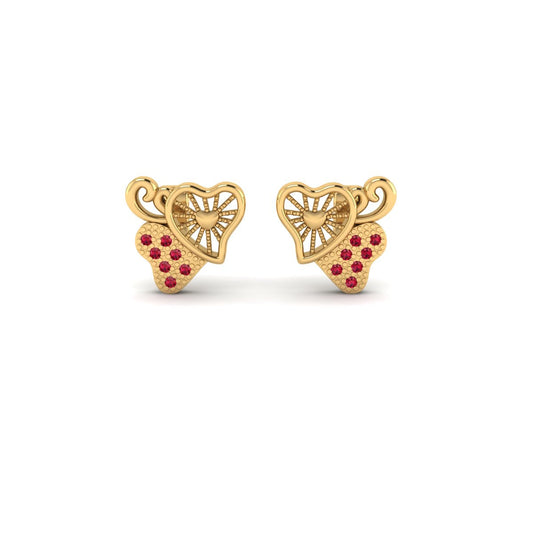 Garnet Gemstone Stud Earrings in Sterling Silver